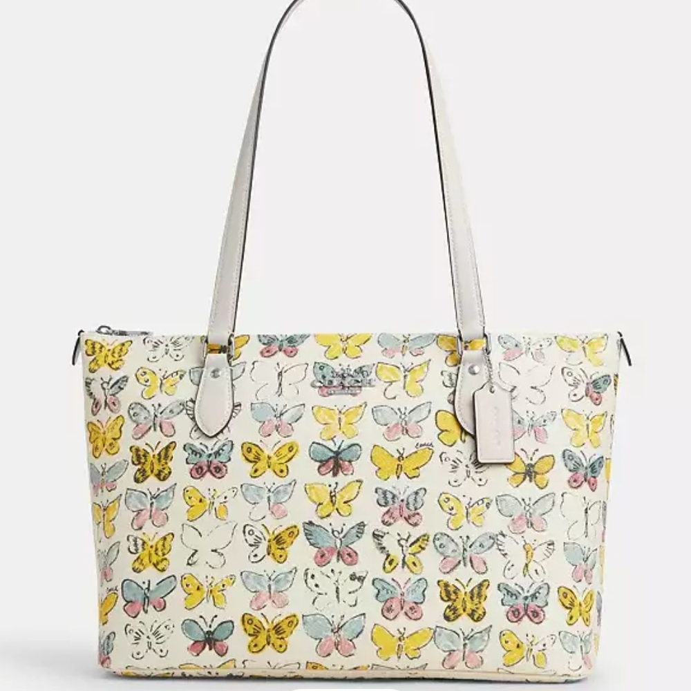 Coach Gallery Tote Bag With Butterfly Print